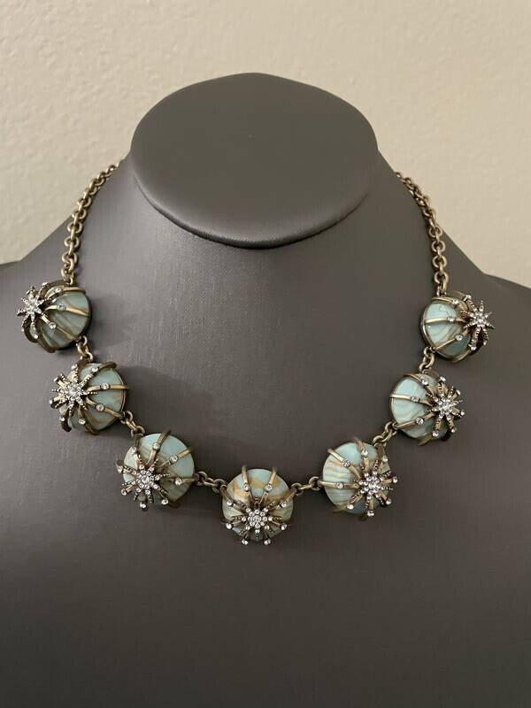 Lilac Turquoise Rhinestone Necklace