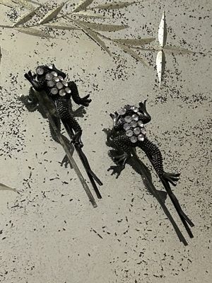 Vintage Rhinestone Frog Hair Pins
