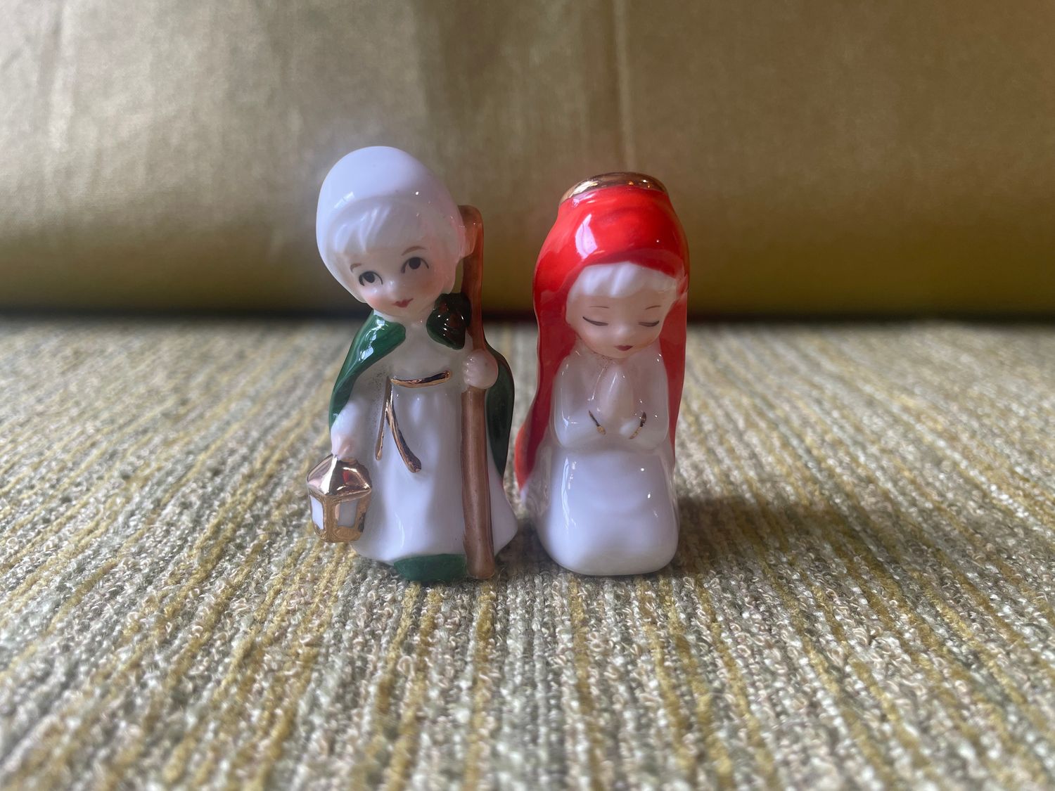 Vintage Pair of Mini Napcoware Ceramic Nativity Mary and Joseph Only
