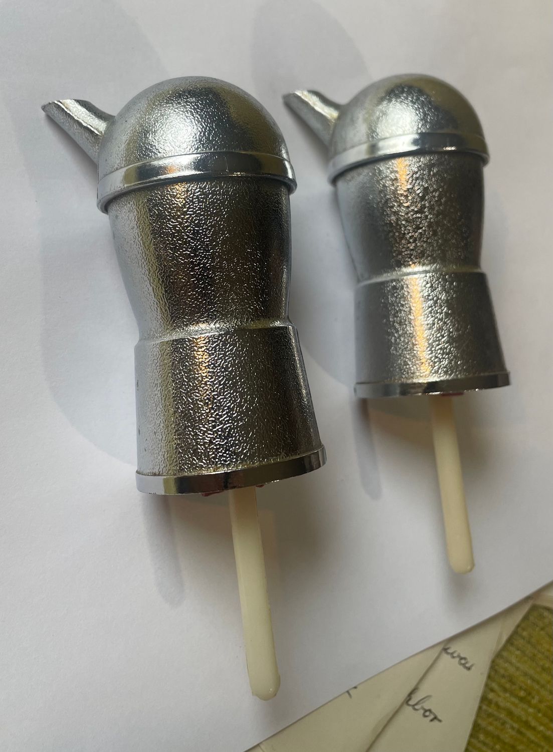 Vintage MCM Round Polished Chrome Liquor Bottle Pourer Barware SOLD SEPERATELY