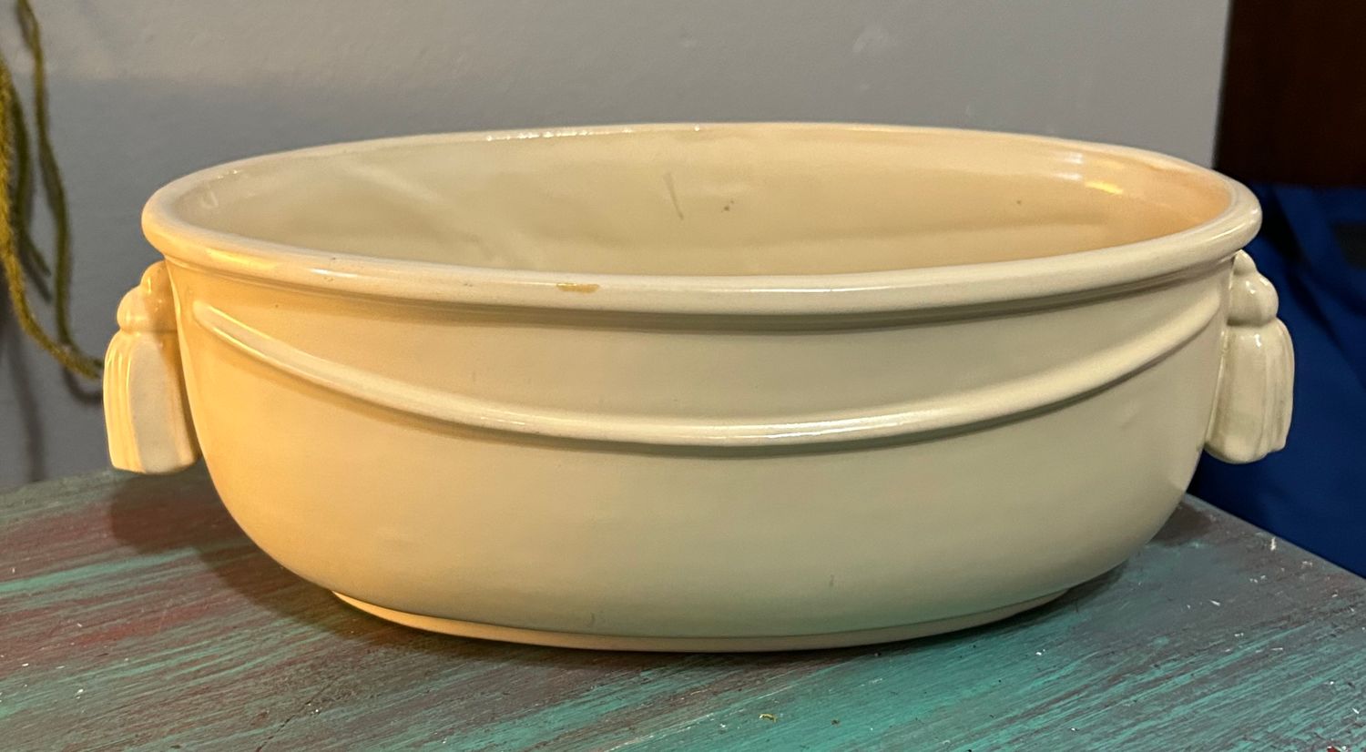 Rare Tassel Weller Pottery Vase with Integrated Flower Frog-DIMENSIONS IN DESC