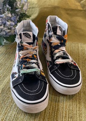 Vans Sk8-Hi High Top Sneakers Floral Print Women's Size 9, UK Size 7