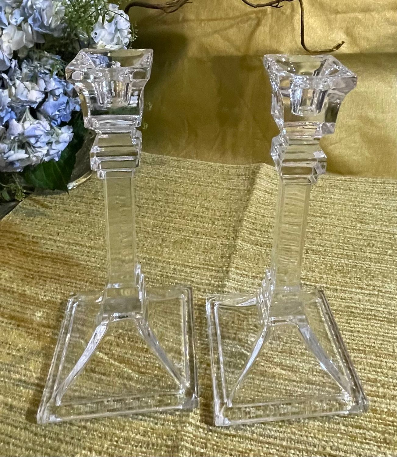 Pair of Vintage 1980s 24% Lead Crystal Candlesticks