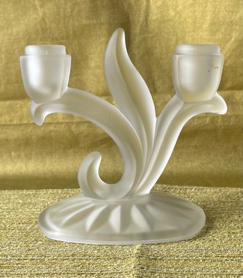 Vintage New Martinsville 'Marshal' Double Candle Holder AS FOUND