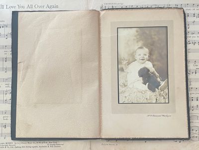 Antique Baby Photo Ephemera in Photo Cabinet