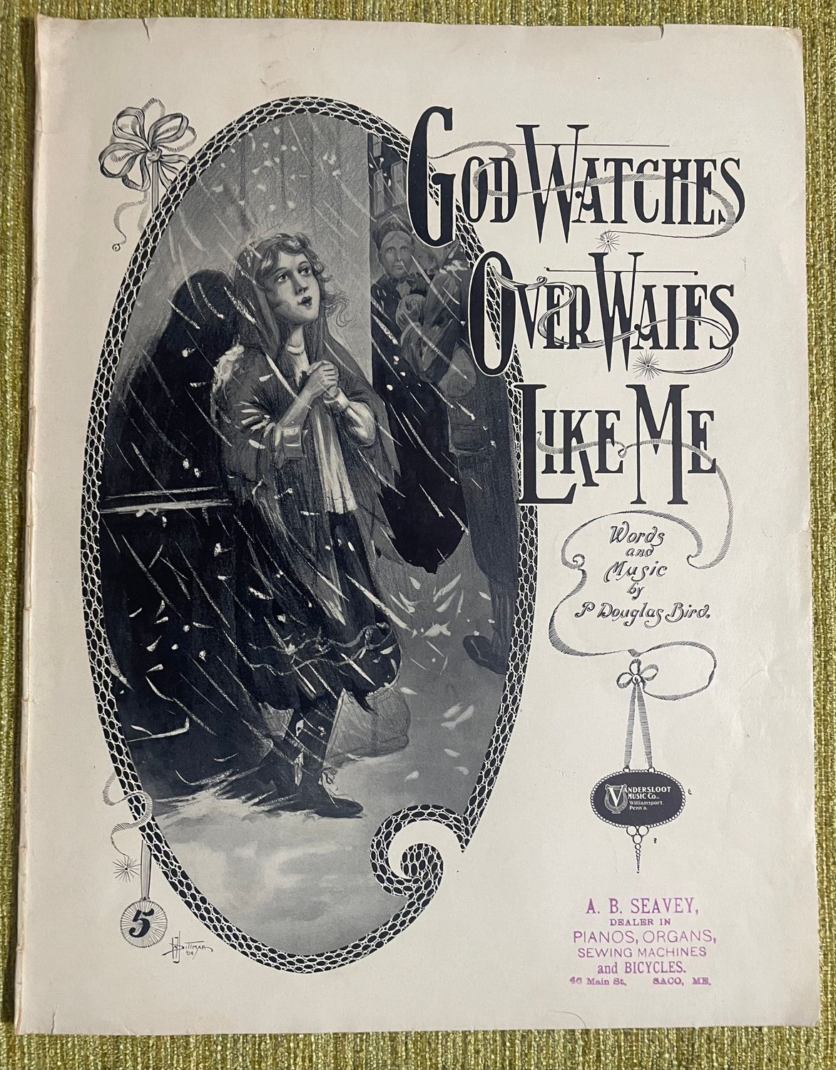 Antique 1904 Piano Sheet Music "God Watches Over Waifs Like Me" Pennsylvania