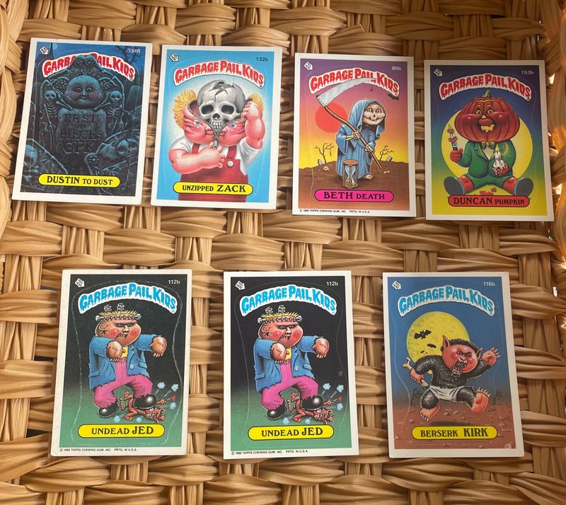 Vintage Garbage Pail Kids Lot of 7 Collectible Sticker Trading Cards