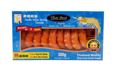 Shrimp White Cooked Head-On 3kg