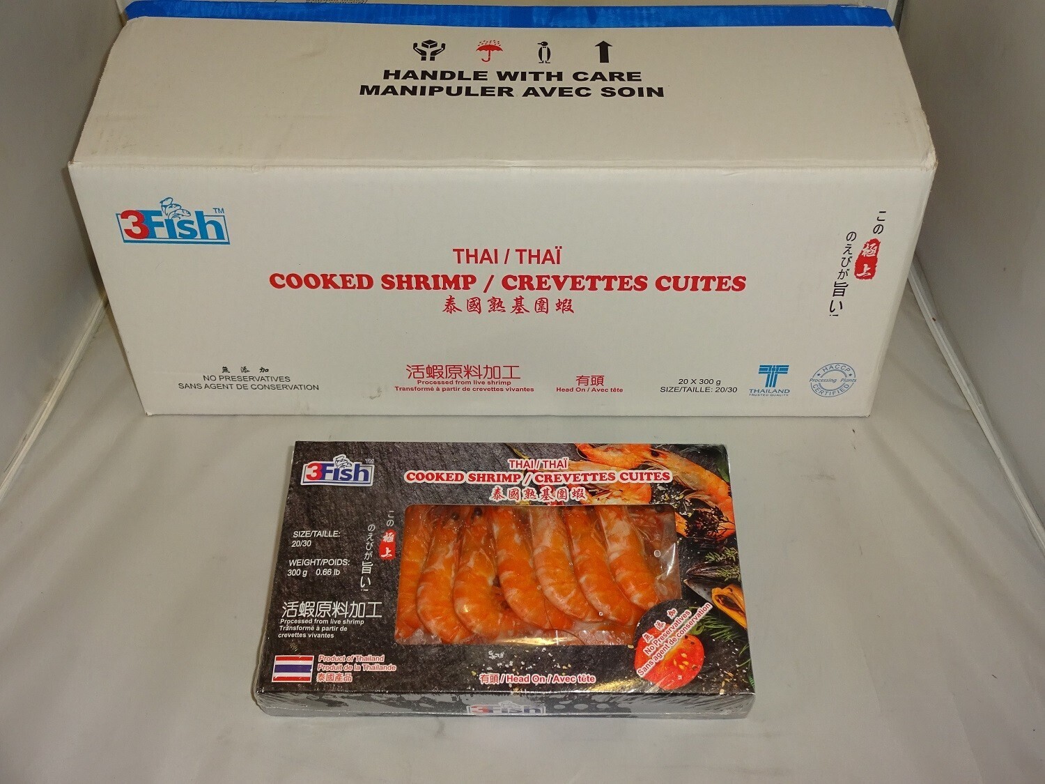 Shrimp White Cooked Head-On 6kg