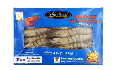 Shrimp Black Tiger Head-On 24lb