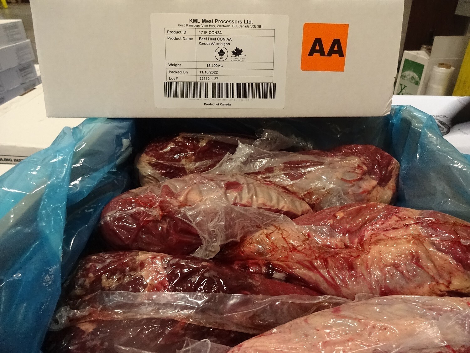 Beef Heel CON Grade AA+ appr. 10kg/cs CA KML