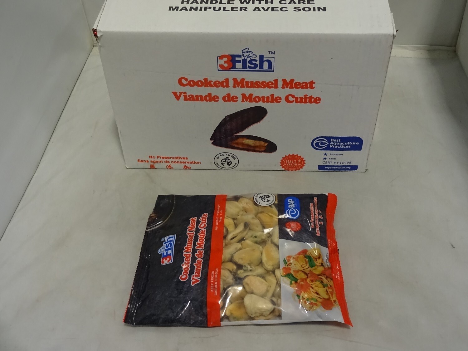 FRZ COOKED MUSSEL MEAT IQF 100/200 20x500G/CS