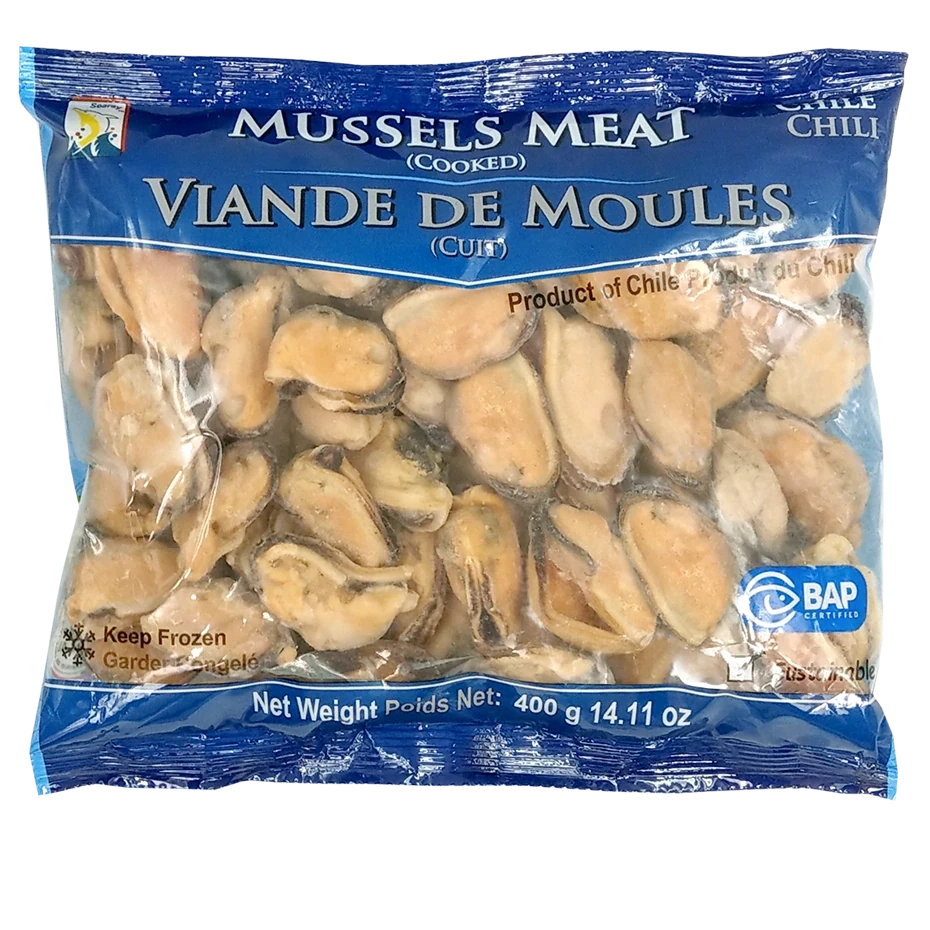 FRZ COOKED MUSSEL MEAT IQF 100/200 25x400G/CS