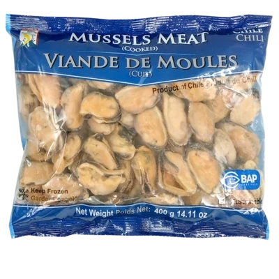 FRZ COOKED MUSSEL MEAT IQF 100/200 25x400G/CS