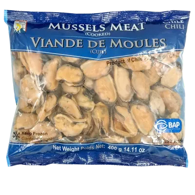 FRZ COOKED MUSSEL MEAT IQF 100/200 25x400G/CS