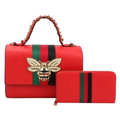 Uptown Rodeo Candy Red -Queen Bee 2-in-1 Boxy Handbag