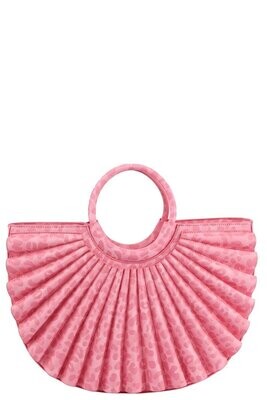 *****MARK DOWN*****Ms. FanFair in Blush   Leopard Printed Pleated Half Moon Satchel