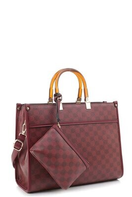 *****MARK DOWN****Amber Fashion Monogram Top Handle 2-in-1 Boxy Satchel