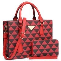 *****MARK DOWN*****MRS. T. IN RED,  Triangle Monogram 2-in-1 Satchel/Wallet