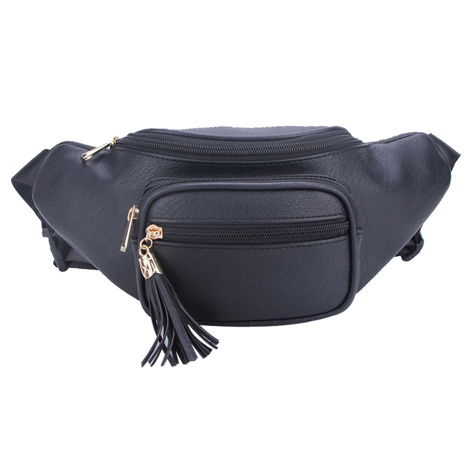 Women's Black Leather Studded Belt Bags Fanny Pack Rock Waist Bags
