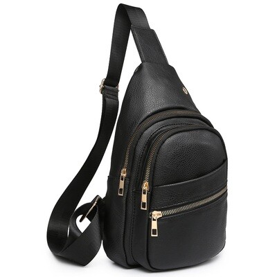ADWIN BLACK, FASIION SLING BACKPACK BLACK