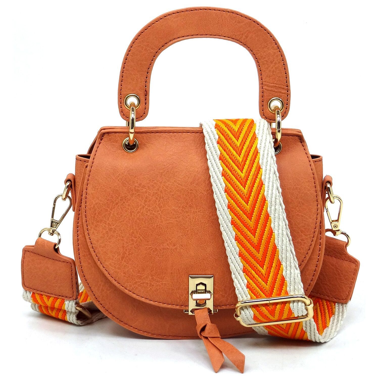 Fashion Flap Saddle Satchel Crossbody Bag Coral