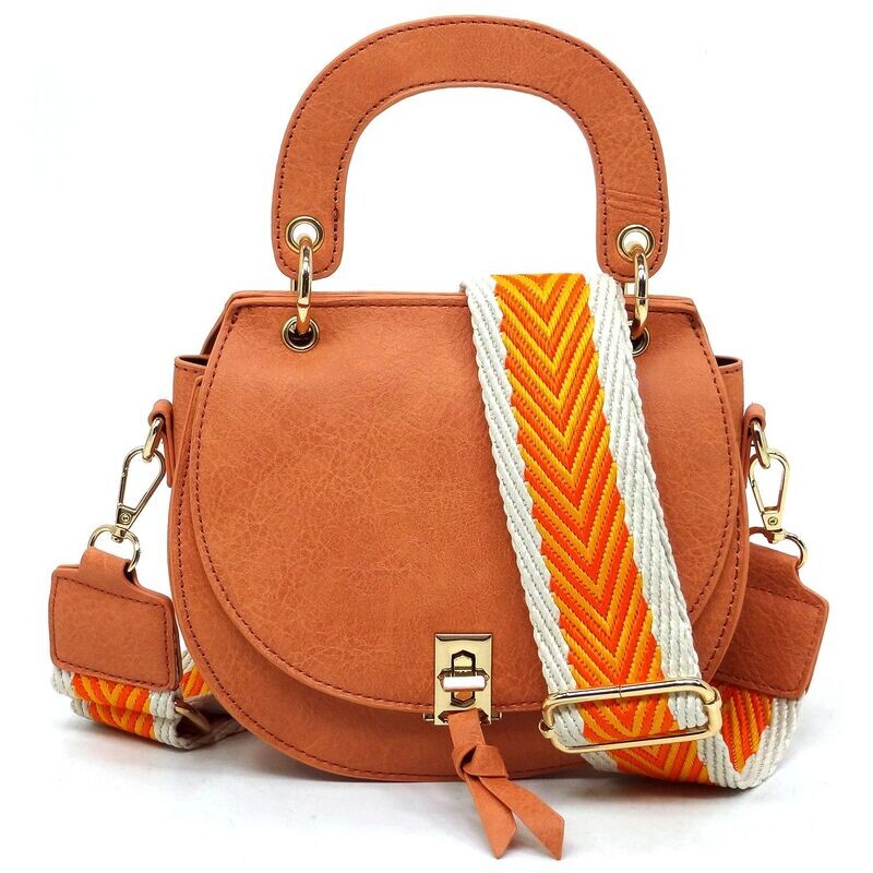 Fashion Flap Saddle Satchel Crossbody Bag Coral