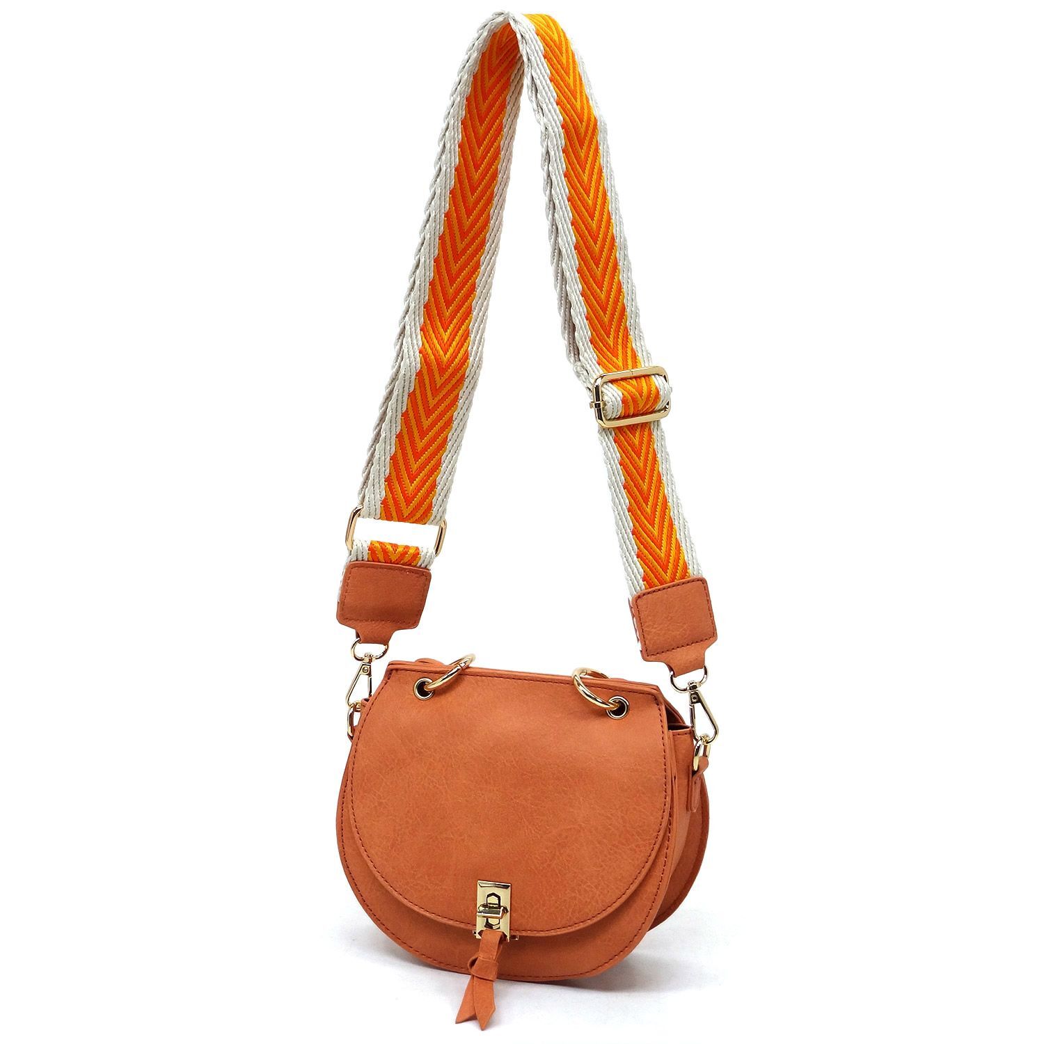 Fashion Flap Saddle Satchel Crossbody Bag Coral