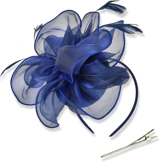 1st  Lady Mae Fascinator Navy Blue Hat