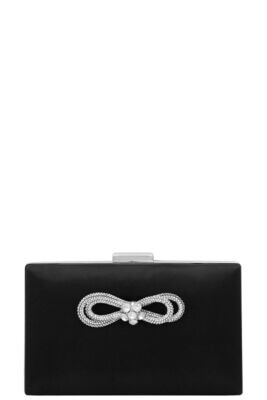 Clutch  TONYA SMOOTH RHINESTONE KNOT BOW CRYSTAL CLUTCH BAG  BK
