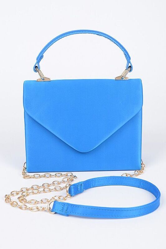 Ms. Ena Satin Top Handle Flap Crossbody Bag Cobalt