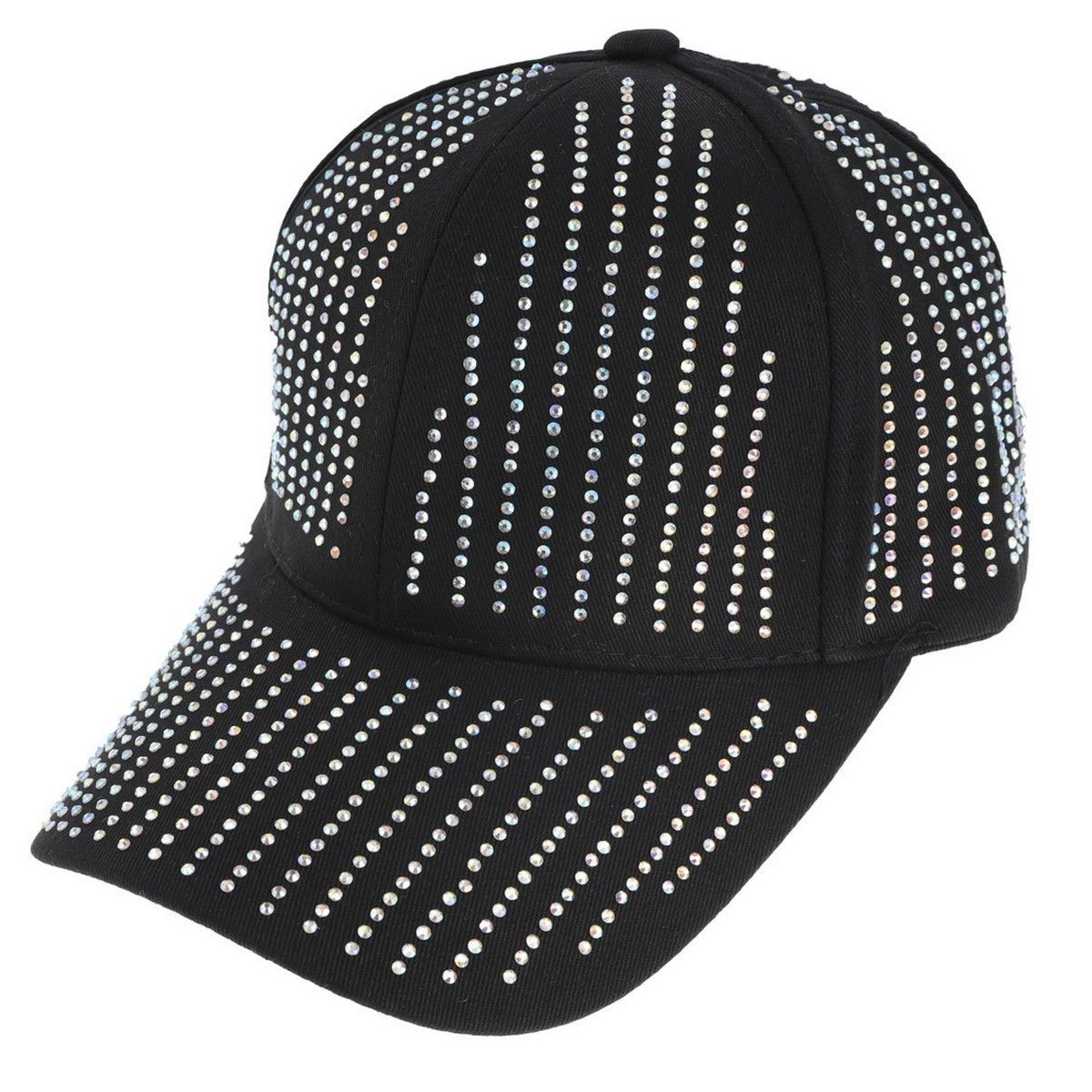 BLING TRENDY RHINESTONE STUDDED COTTON BASEBALL CAP