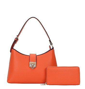 Lady Ori Orange--2 IN 1 Fashion Shoulder Bag With Matching Wallet