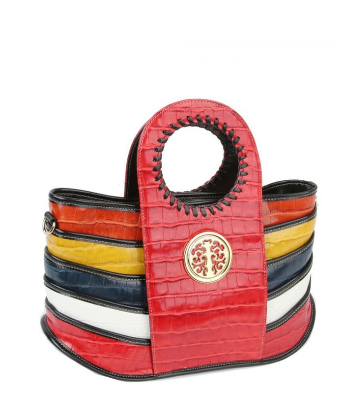 Shai Multi Color Alligator Satchel Handbag