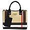 3-iN -1 Black  Classic Plaid Check Printed Satchel