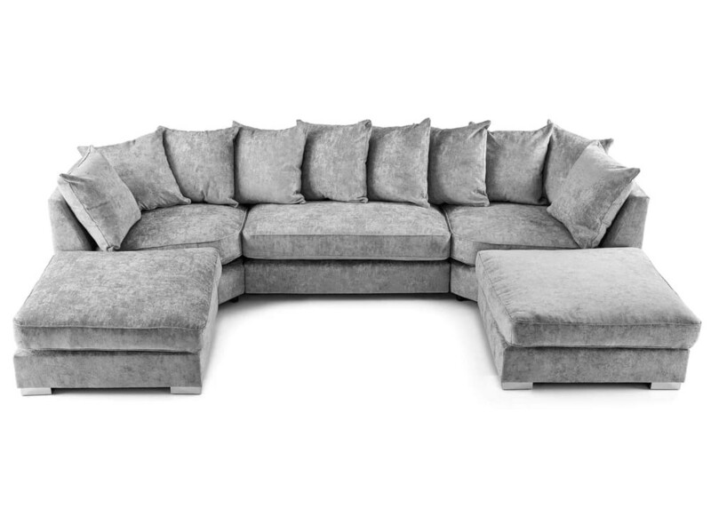 Bishop Grey Chenille U Shape Sofa