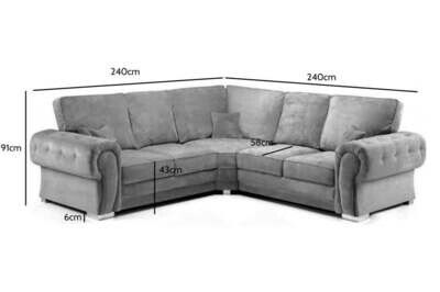Verona Grey High Back Corner Sofa
