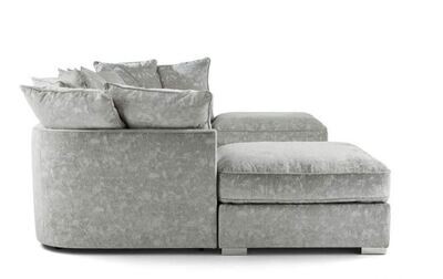 Bishop Silver Chenille U Shape Sofa