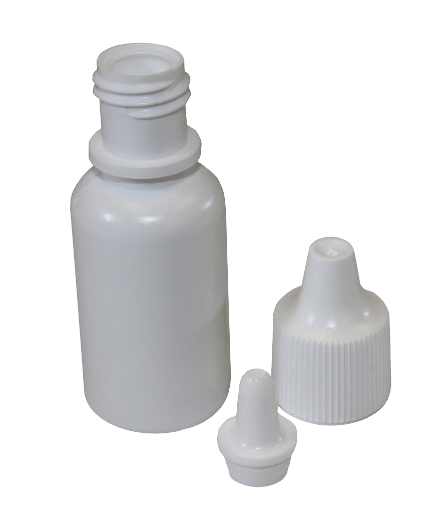 Bottle white 15ml capacity -control tip-white cap- blank
