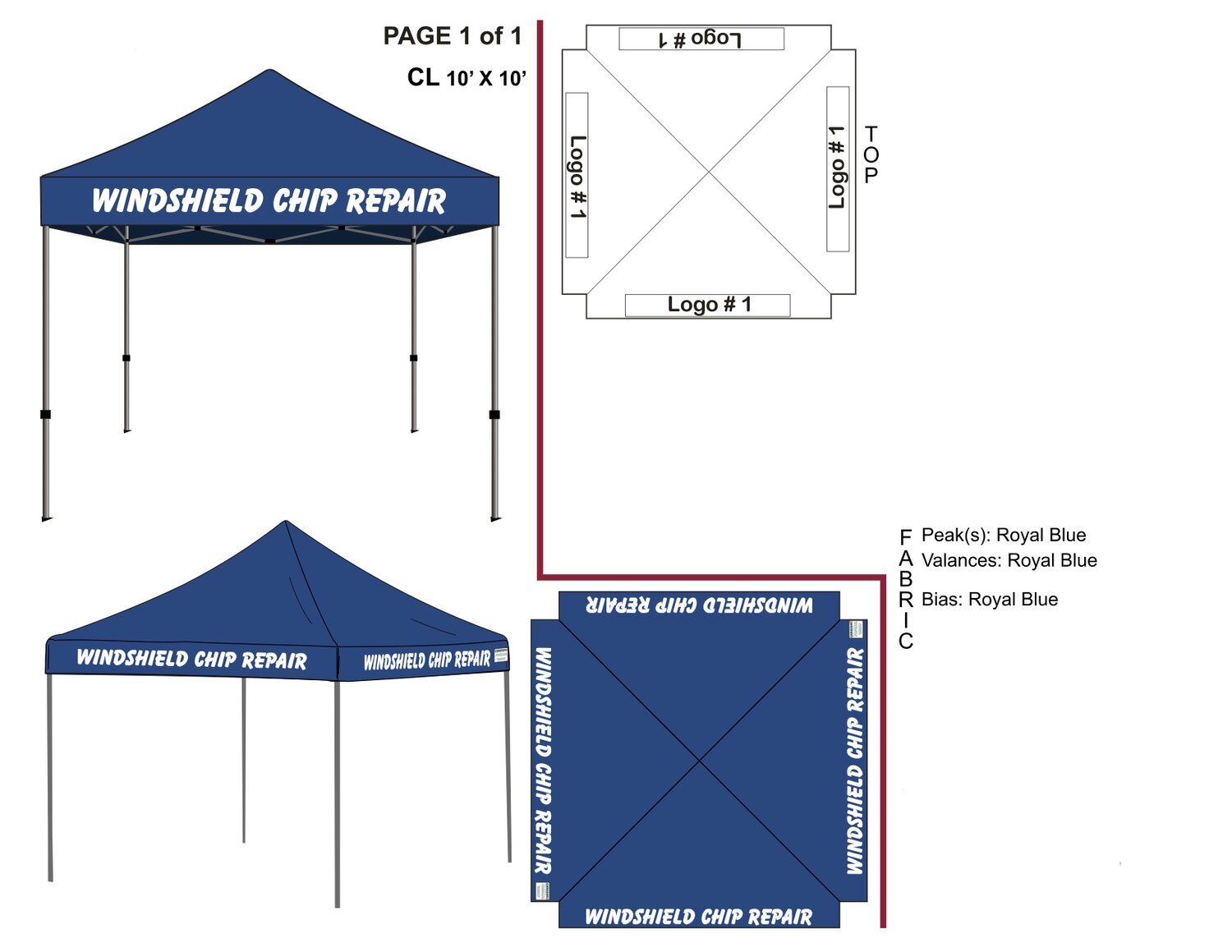 'Windshield Chip Repair' Tent Canopy