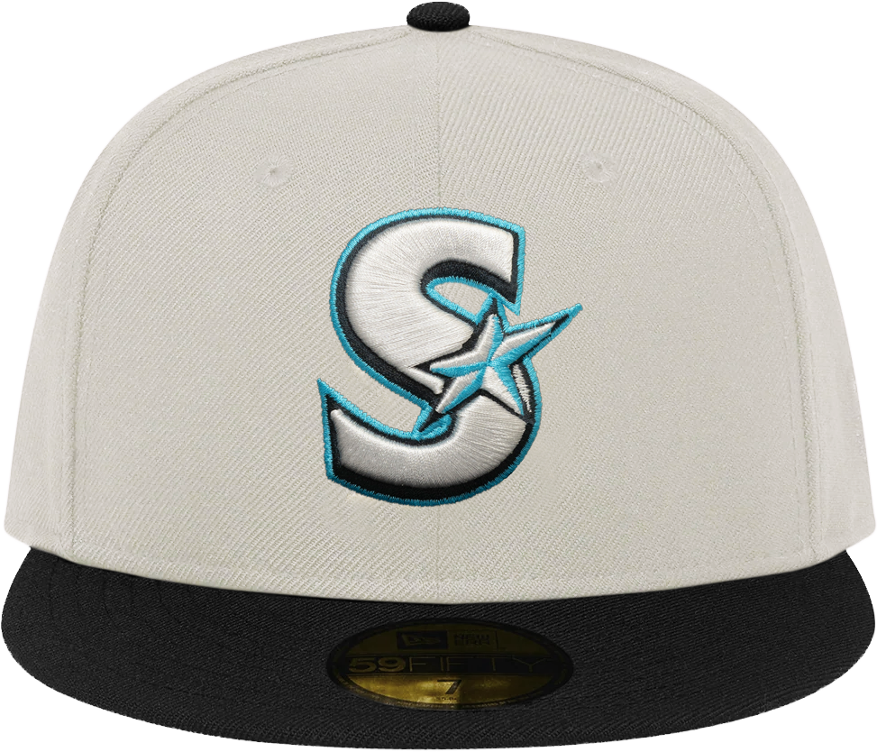 59Fifty S logo Cream  Fitted Cap, Hat Size: 6 7/8