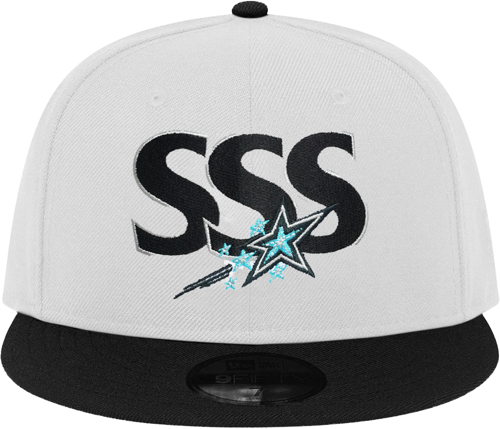 PlayoffSSS White with Black Brim 9Fifty Snapback