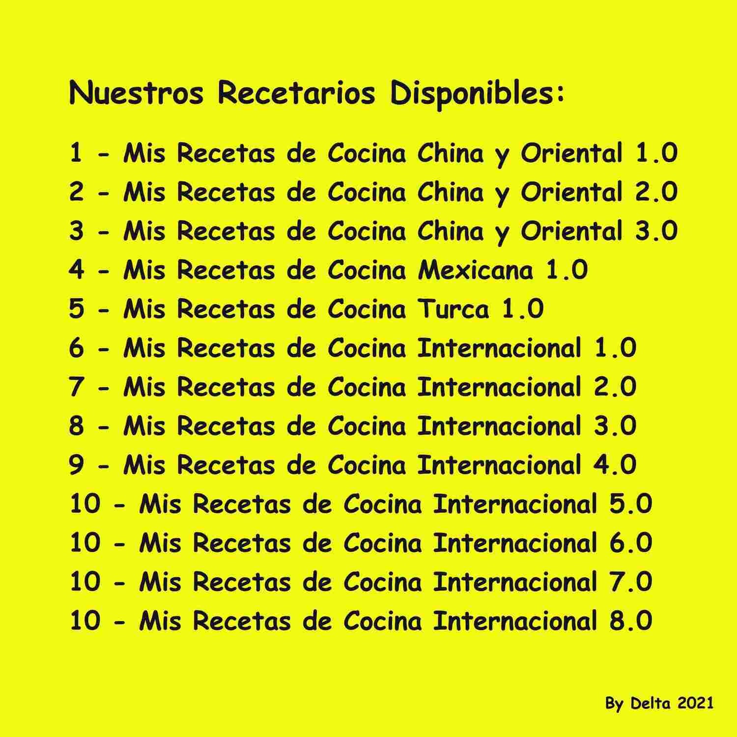 Mis Recetas de Cocina Internacional, Las Mejores Recetas!!!