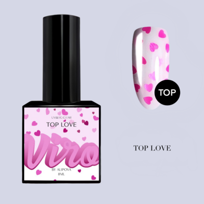 Топ глянцевый VIRO Top Love Pink