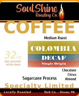 Colombia  Sugarcane Decaffeinated 2 lb.