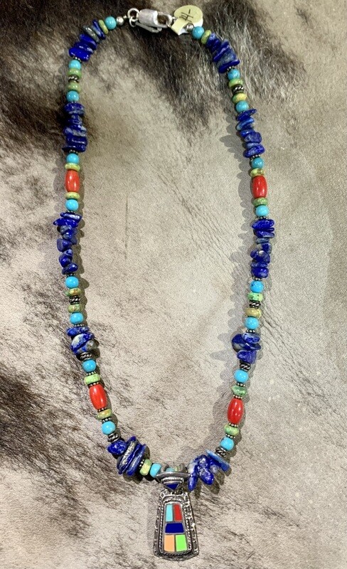 PAIGE WALLACE RED/BLUE NECKLACE