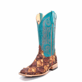 HORSEPOWER BROWN/TURQUOISE PATCHWORK BOOT