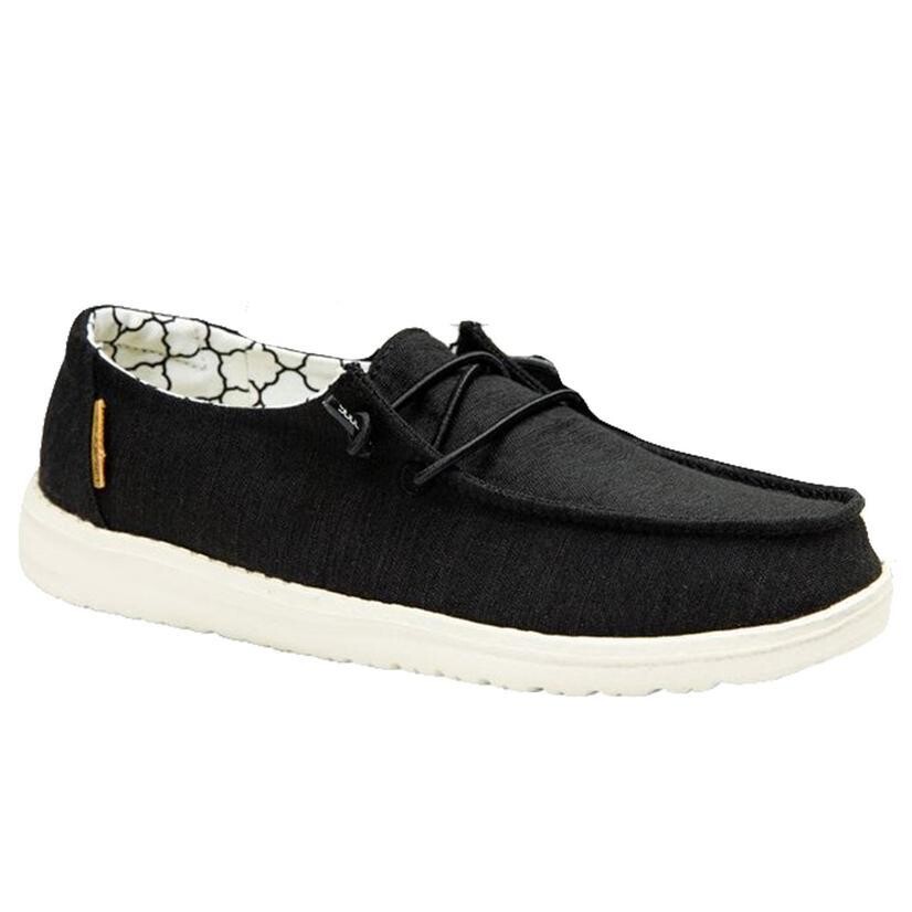 HEY DUDE WENDY YOUTH LINEN BLACK