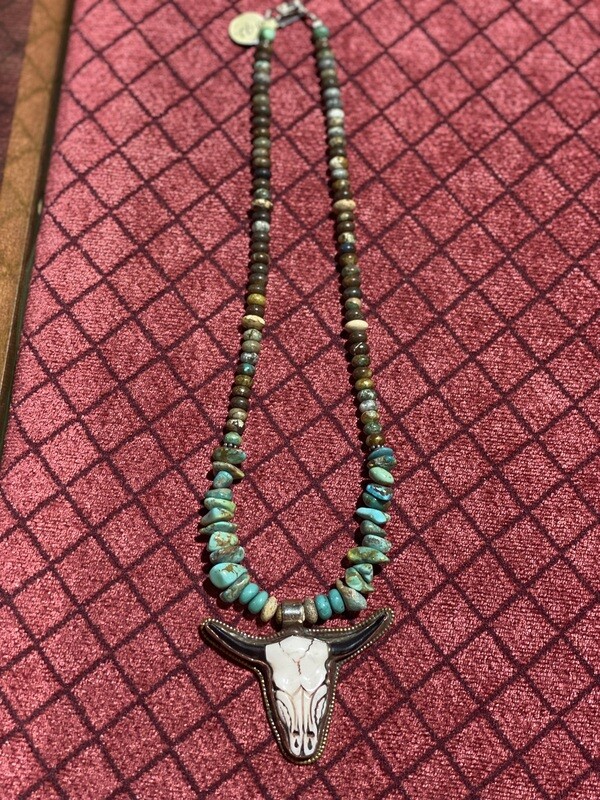 TURQUOISE COW SKULL REVERSIBLE