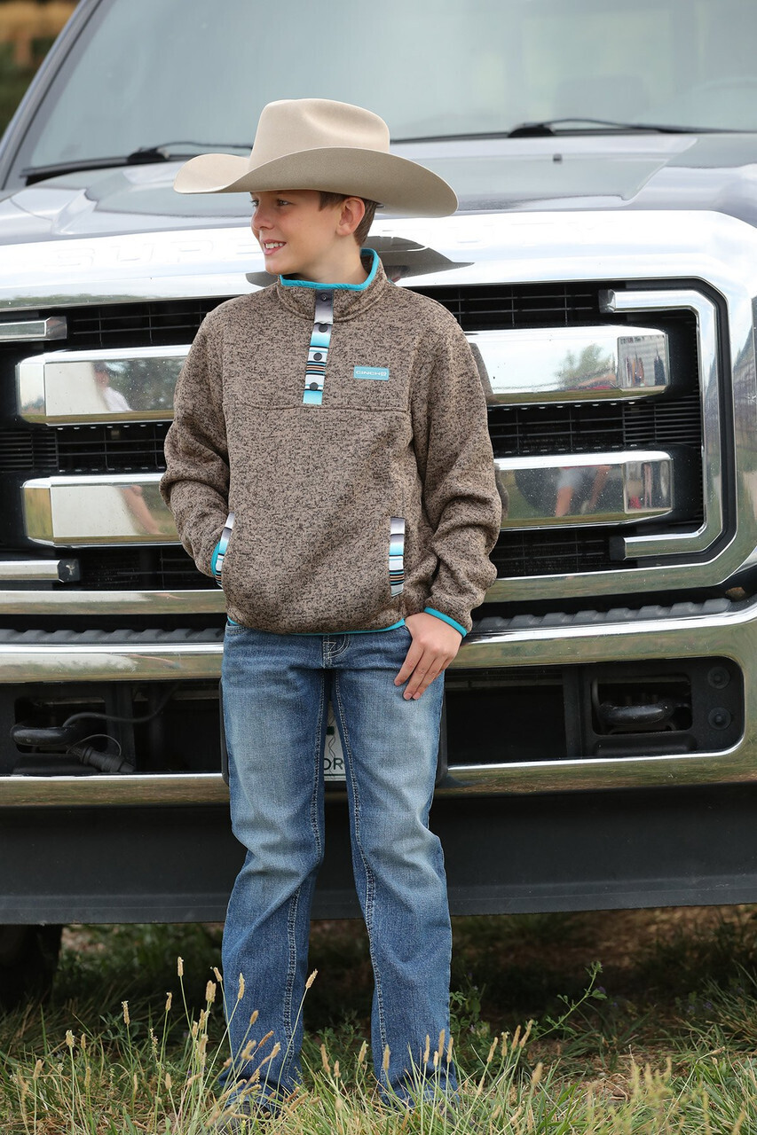 Cinch Youth Fleece Brown Pullover